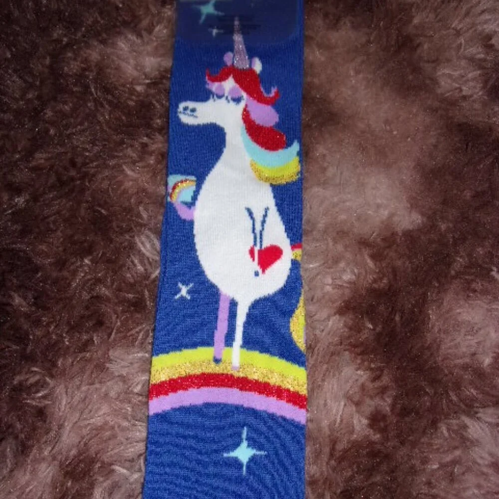 Disney Parks Exclusive Rainbow Unicorn Inside Out Unisex Socks NEW